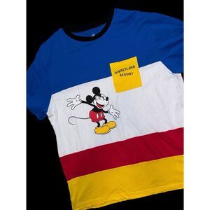 Disneyland Resort Mickey Mouse Winking  Color Block Size Large Short‎ Sleeve